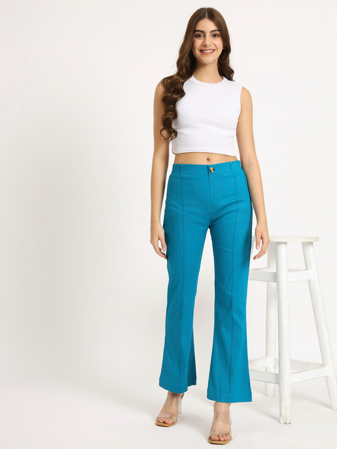 Chill Blue Bell Bottom Pants – beSOLiD