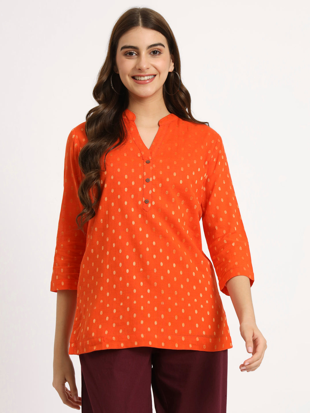 Orange Buta Short Kurti