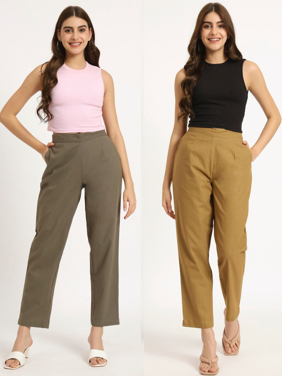 Beige Colour Lycra Pants – beSOLiD