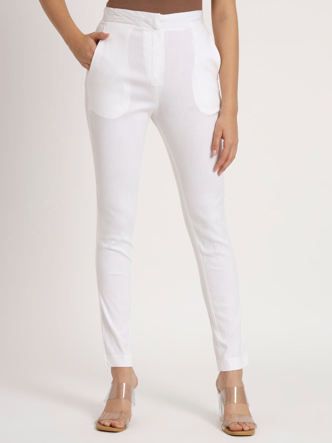 White Colour Lycra pants