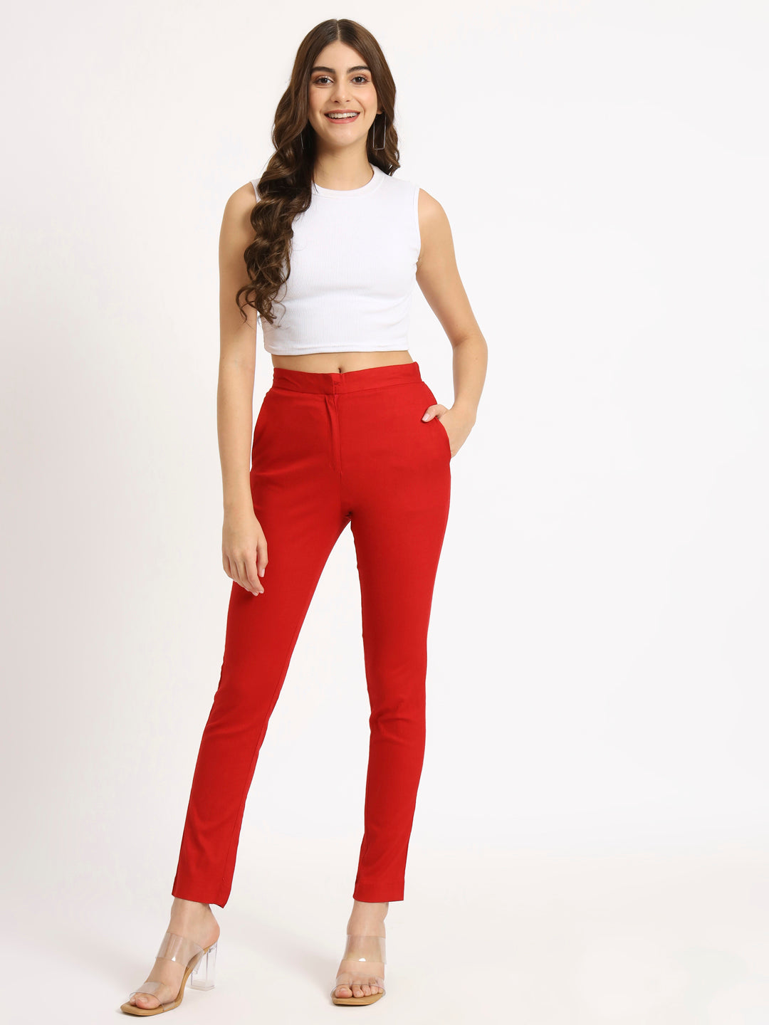 Red Colour Lycra pants