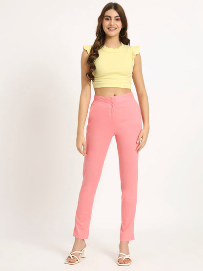 Blush Pink Colour Lycra Pants