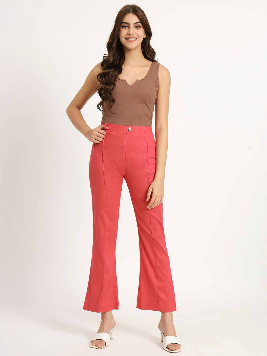 Buy Red Poplin Cotton Striped Bell Bottoms For Women by KoAi Online at Aza  Fashions.