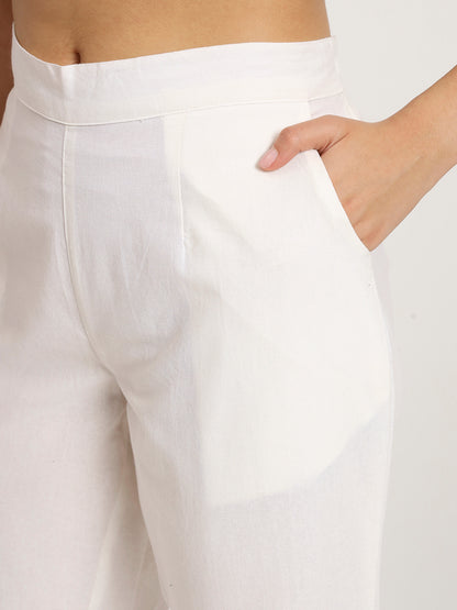 white cotton pants for women
