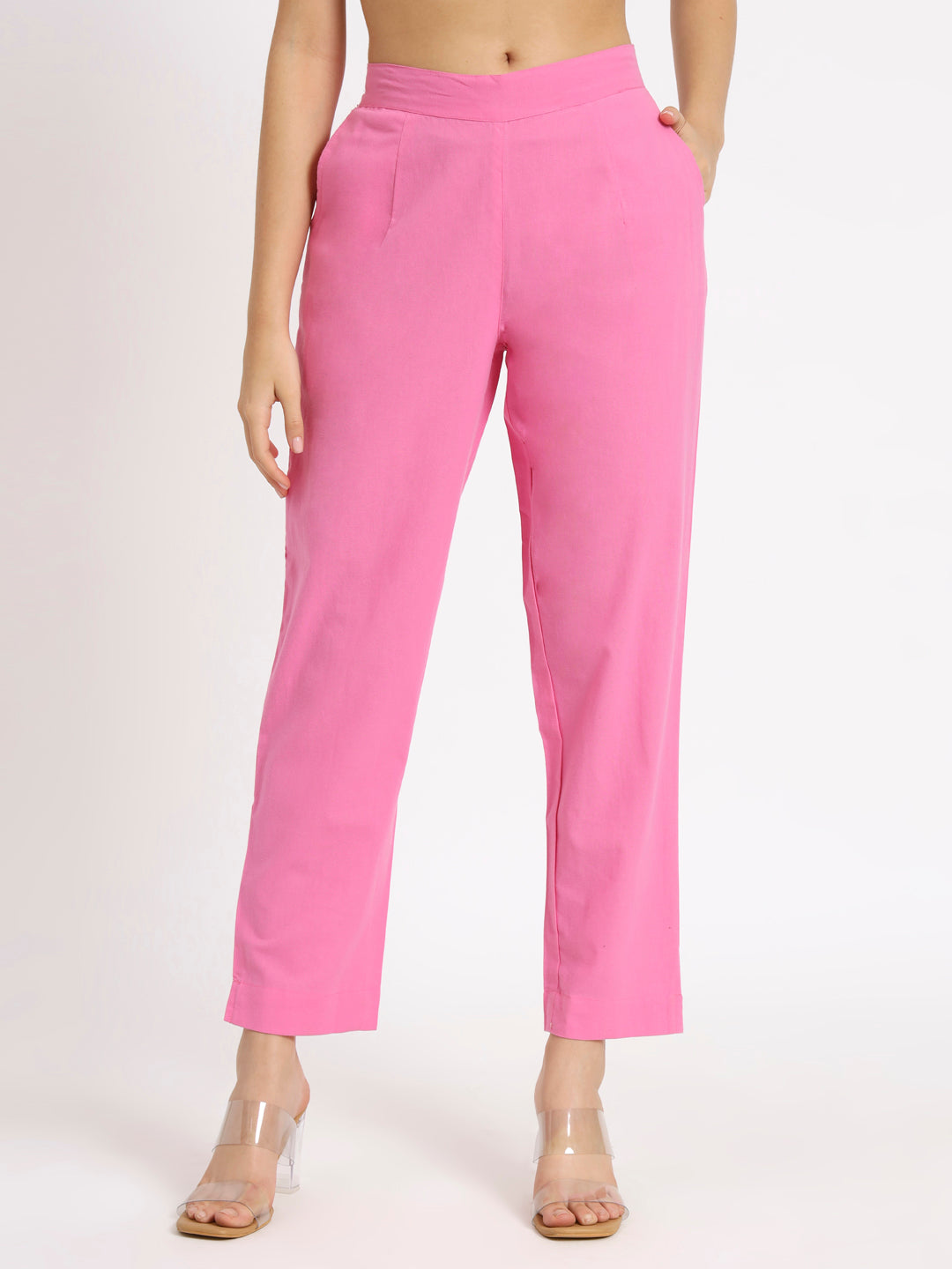 Blush Pink Cotton Pants