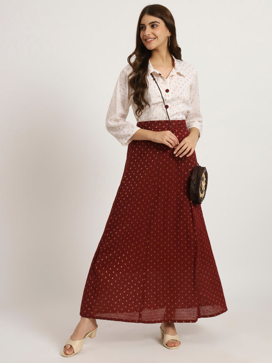 Cherry Red Long skirt set