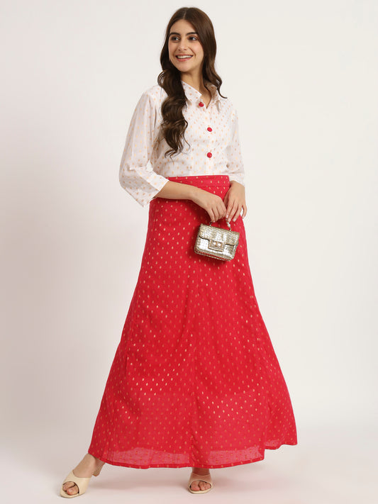 Persian Red Long skirt set