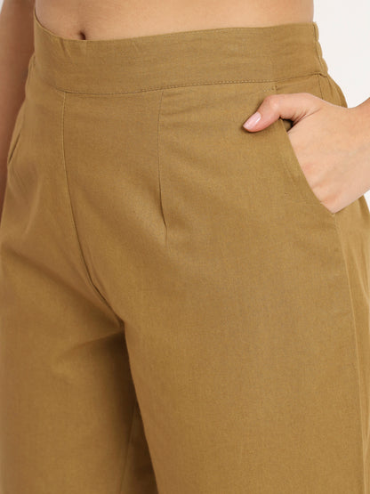 Coffee Brown Cotton Pants